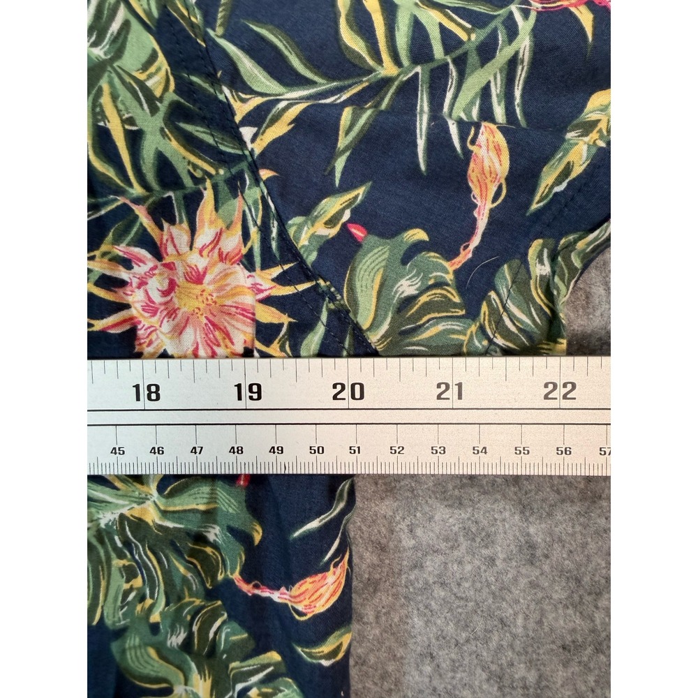 Sovereign Code Mens Medium Blue Tropical Floral Palm Leaf Short Sleeve Button Up - Picture 6 of 7